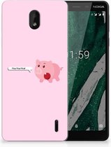 Nokia 1 Plus Uniek TPU Hoesje Pig Mud