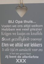 Tekstbord bij opa thuis grijs