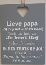 Tekstbord lieve papa grijs