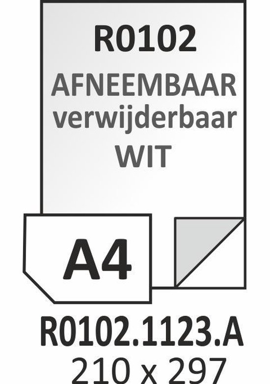 Foto: Rayfilm r0102 1123 a universeel wit zelfklevend papier verwijderbare lijm 210x297mm 1 per vel h1 1 100 etiketten 100 vel inkjet laser kopier