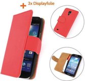 TCC Luxe Hoesje Samsung Galaxy Trend Book Case Flip Cover S7560 - Rood