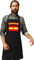Spanje vlag barbecueschort/ tapas keukenschort zwart volwassenen
