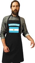 Argentijnse vlag keukenschort/ barbecueschort zwart heren en dames - Argentinie schort