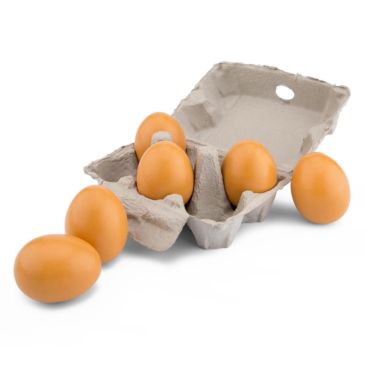 New Classic Toys® Houten Eieren in Doosje - 6 Speelgoed Eieren - Speelgoedeten - Educatief Keukenspeelgoed - Vanaf 24 Maanden — afbeelding 2