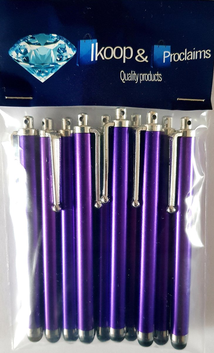 IKOOP & PROCLAIMS © 10 Luxe Stylus Pen voor Tablet en Smartphone Kleur: Donker Paars