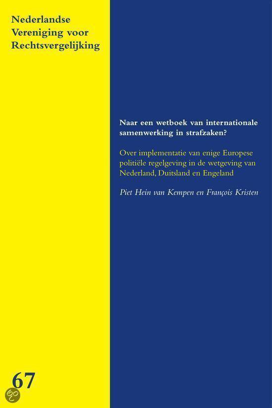 Naar een wetboek van internationale samenwerking in strafzak ... - cover