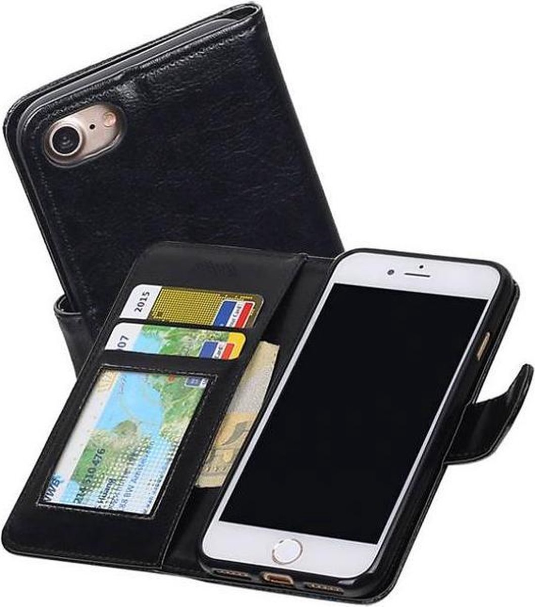 Apple iPhone 7 / 8 Portemonnee Hoesje Booktype Wallet Case Zwart