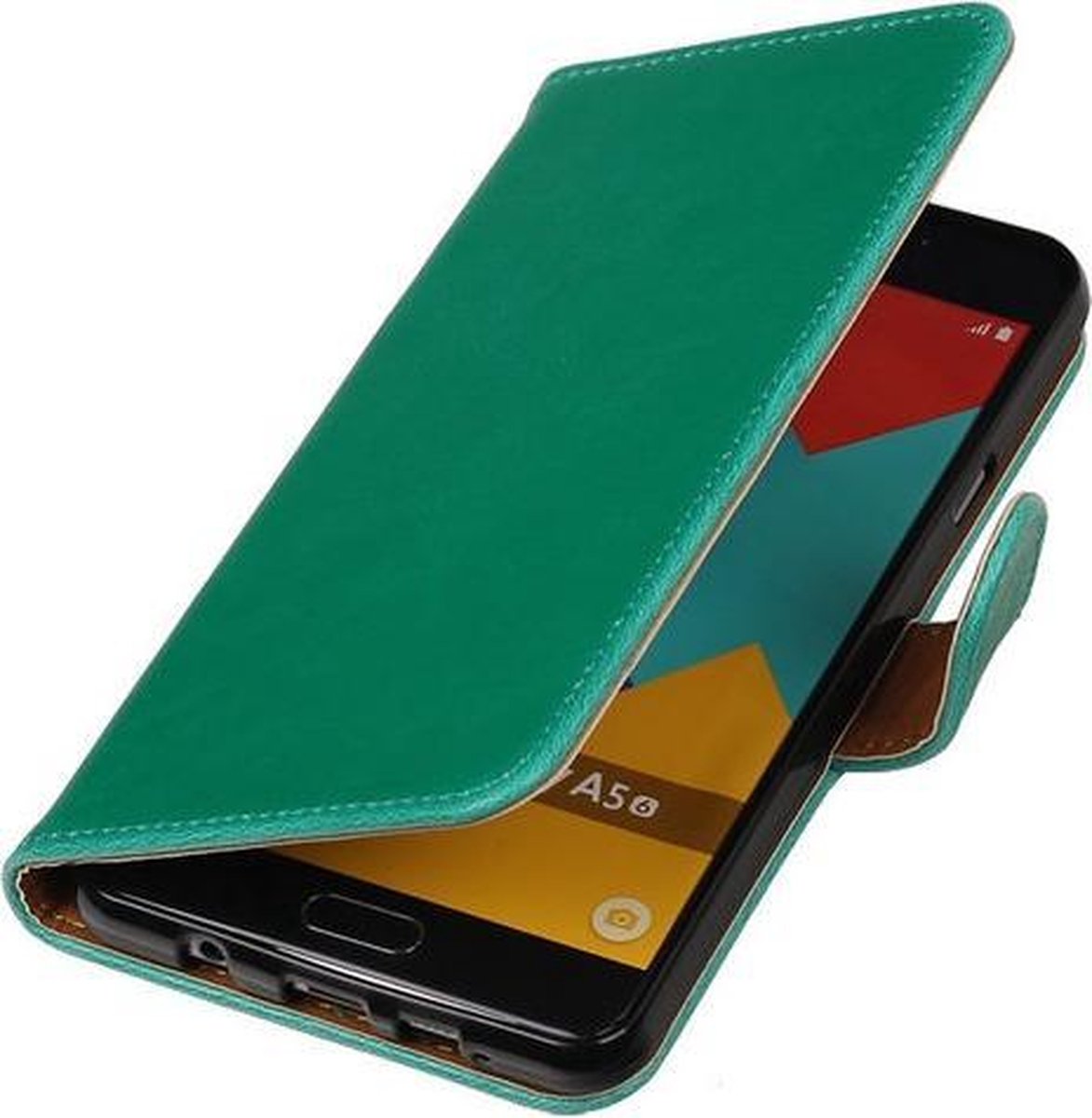 Groen Pull-Up PU booktype wallet cover hoesje voor Samsung Galaxy A5 2016