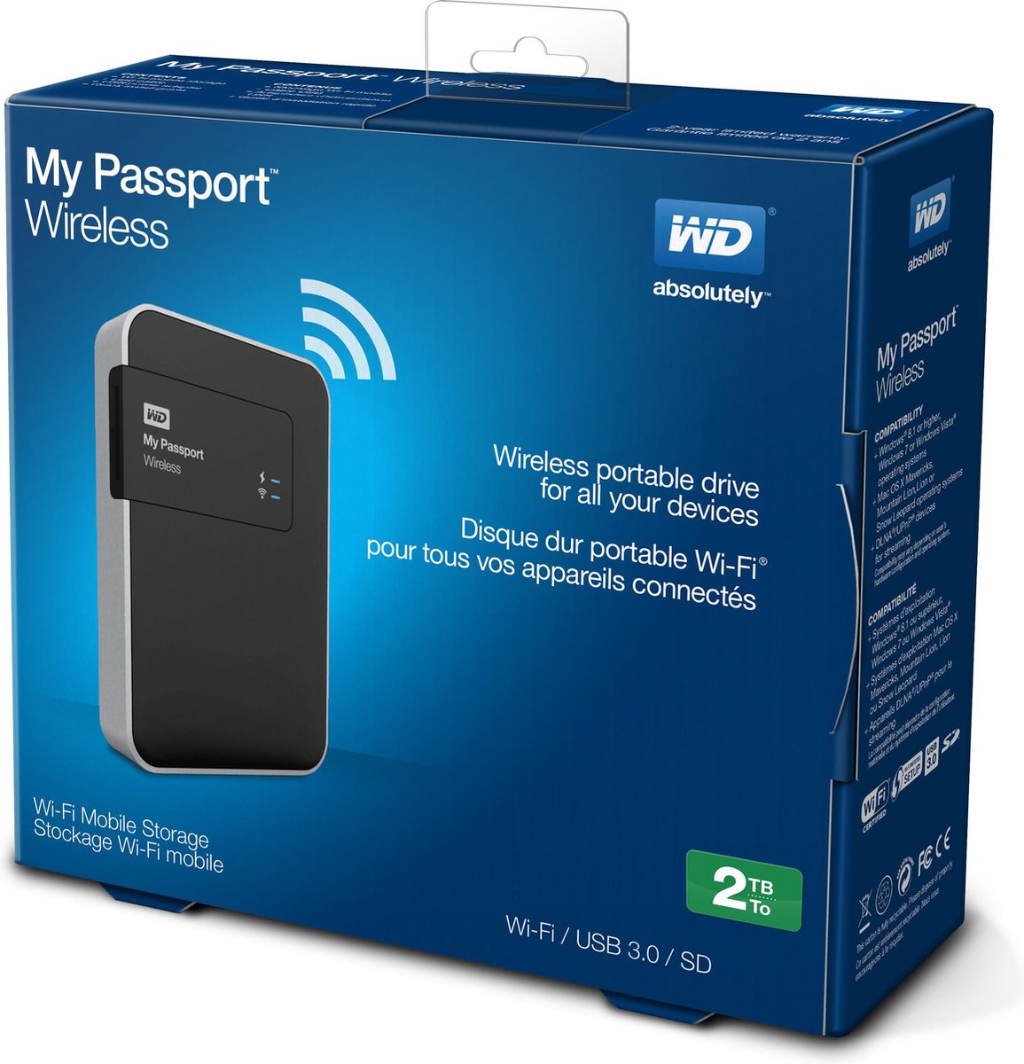 Verwisselbaar Bereid Actief WD My Passport Wireless - Externe harde schijf - 2 TB | bol.com