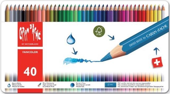 Kleurpotlood Caran D’ache Fancolor 40 stuks assorti