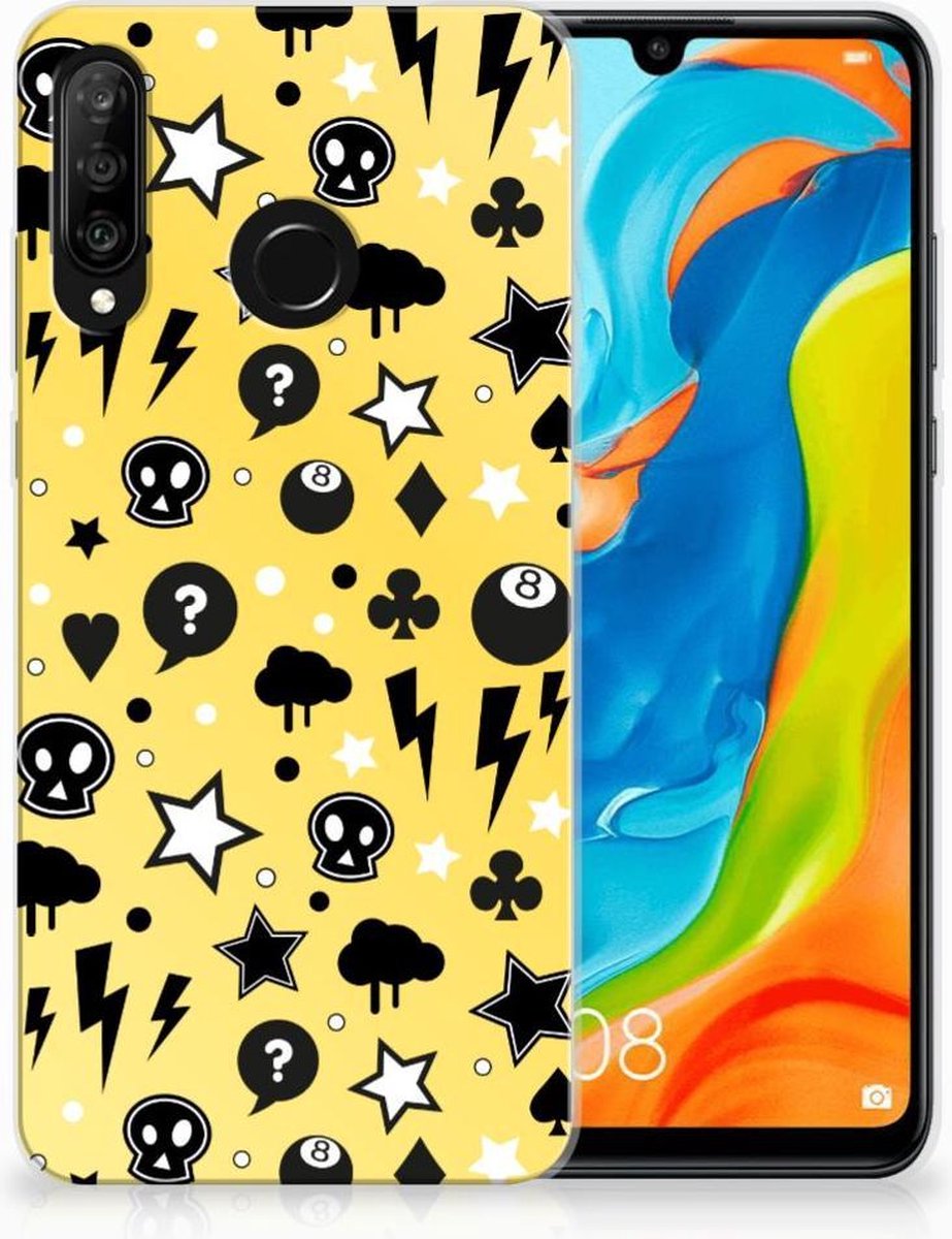 Silicone Back Case Huawei P30 Lite Punk Geel