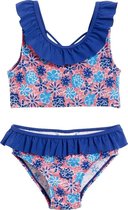 Playshoes Bikini Uv-werend Bloemen Blauw/roze Maat 98/104