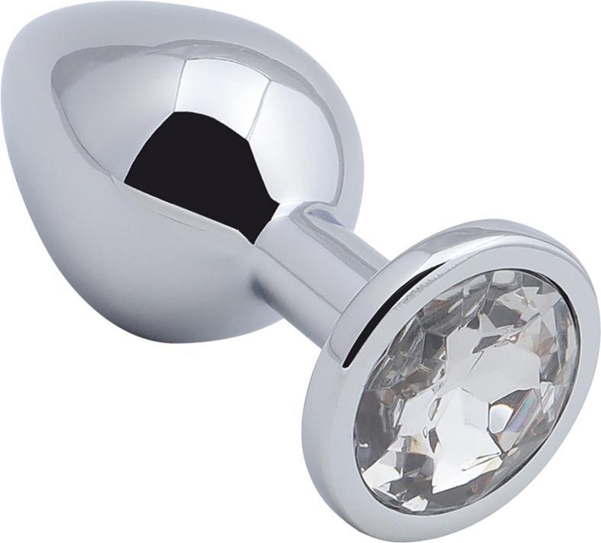 Goedkoopste Banoch - Buttplug Aurora Clear Medium - Metalen buttplug - Diamant steen - Wit