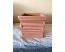 Bloembak Buiten Millerighe 35x35x32cm TERRE DE SIENNE Teiplast