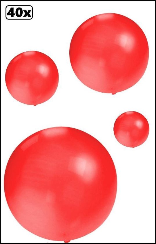 40x Mega Ballon 60 cm rood - Ballon carnaval festival feest party verjaardag landen helium lucht thema