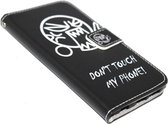 Don't touch my phone hoesje zwart kunstleer Samsung Galaxy S6 Edge