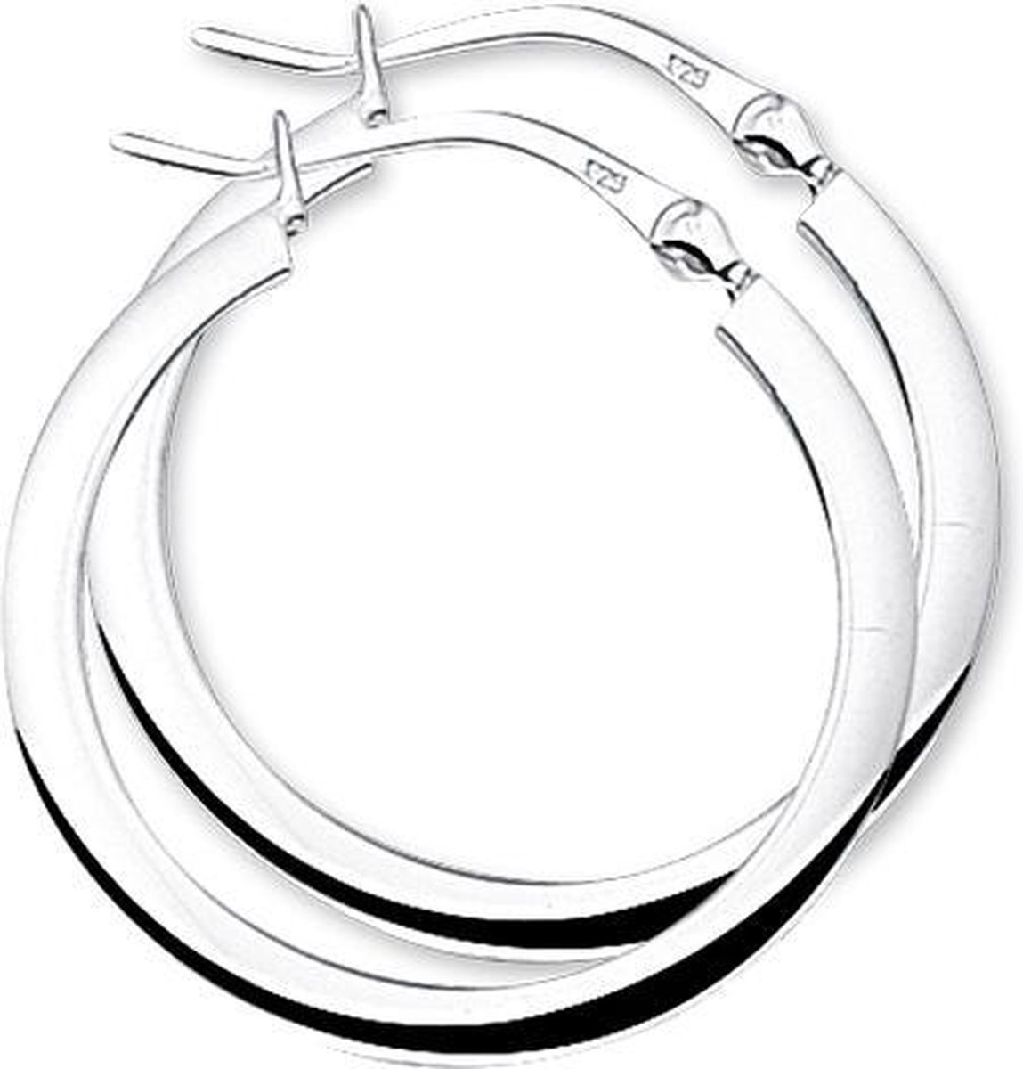 The Jewelry Collection Oorringen Vierkante Buis - Zilver
