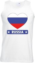 Rusland hart vlag singlet shirt/ tanktop wit heren 2XL