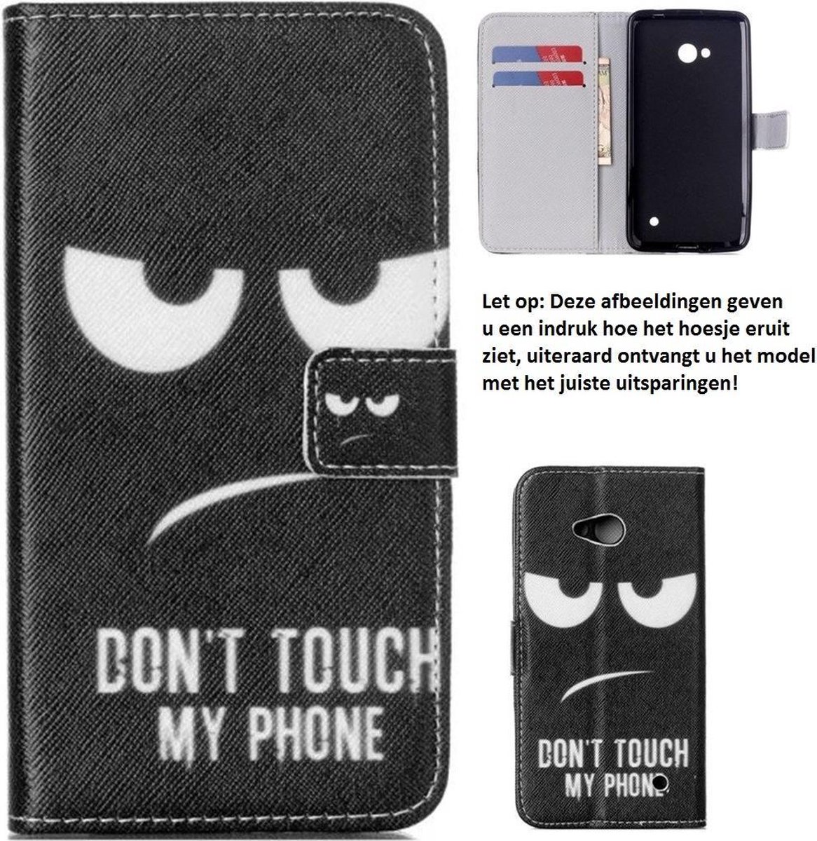 iCarer Dont touch my phone wallet case hoesje Microsoft Lumia 950