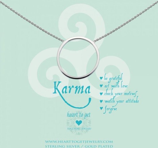 Heart to Get necklace, silver, big karma, Karma, be grateful..