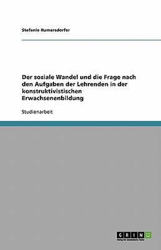 Der soziale Wandel und die Frage nach den Aufgaben der Lehre ... - cover