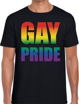 Gay pride regenboog t-shirt zwart voor heren XL