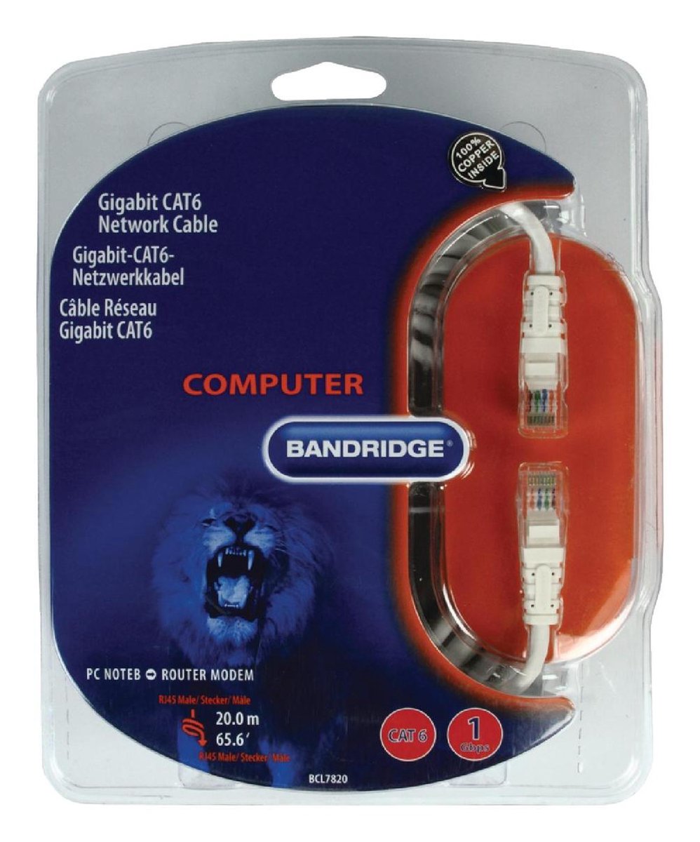 Bandridge UTP-kabels Multimedia-Netwerkkabel CAT6 20.0 m