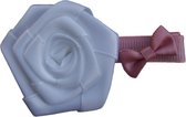 Jessidress Kleine Haar clip met mooie roos en strikje - Wit