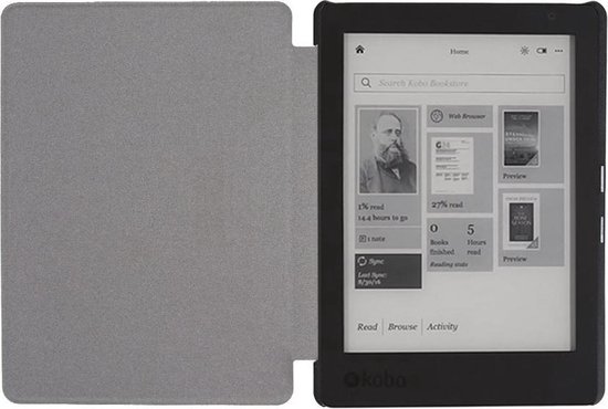 Shop4 - Kobo Aura Edition 2 Hoes - Bookcase - E-reader Sleepcover