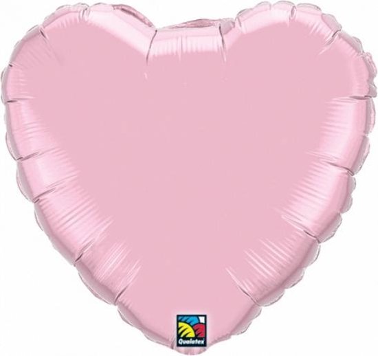 Folie ballon lichtroze hart 45 cm