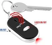 Terugfluitende Key Finder Tracker Detector Sleutelhanger - Fluitende Sleutelzoeker / Sleutelvinder Met Alarm - Sleutels Keyfinder - Zwart
