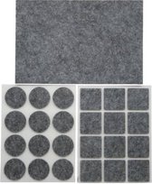 Anti Kras Rubber - Anti Kras Vilt - Beschermvilt - Vloer bescherming - Vloer beschermer meubels - 25 delig - Grijs