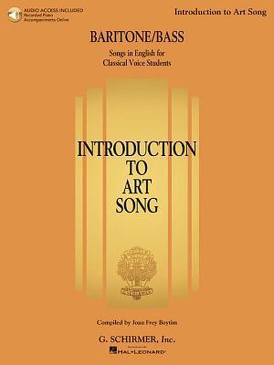 Introduction to Art Song for Baritone/Bass Songs in English for