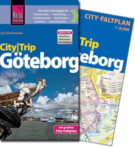Guide de voyage City Trip Göteborg avec grande carte de la ville, incluant une application gratuite. Avec des conseils pour les touristes, les acheteurs, les voyageurs à petit budget et les amateurs d'art.