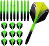 Afbeelding van het spelletje ABC Dart Flights en Darts Shafts Medium - Tribal groen - 3 sets