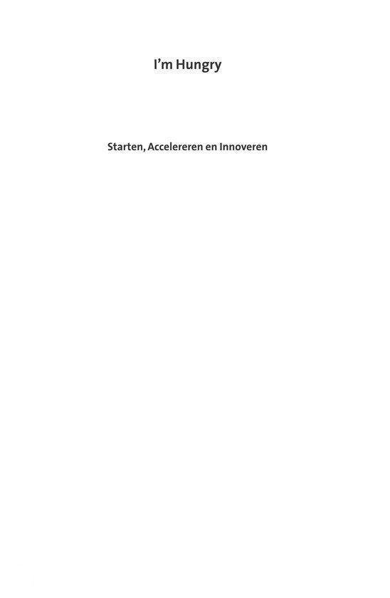 Titelpagina met 'I'm Hungry' en 'Starten, Accelereren en Innoveren'.