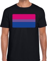 Bi vlag gay pride t-shirt zwart voor heren 2XL