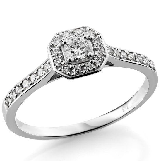 Orphelia - Ring - 18 Karaat Witgoud / Diamant 0.41 crt