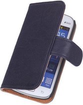 BestCases Navy Blue Echt Leer Booktype Samsung Galaxy Trend Lite S7390