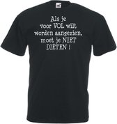 Mijncadeautje Unisex T-shirt zwart (maat L) Als je voor vol wilt worden aangezien