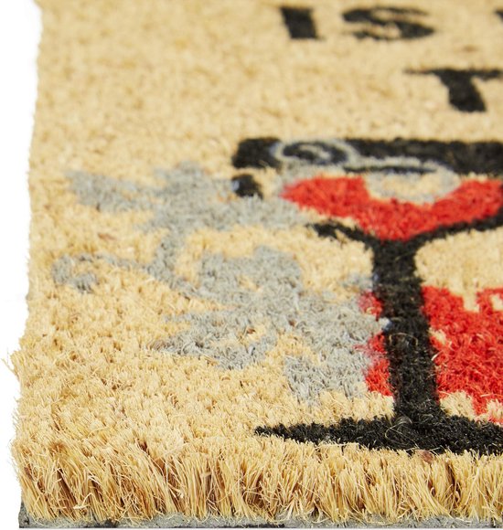 Relaxdays deurmat kokos 60x40 WINE WIJN thema kokosmat