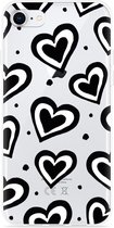 iPhone 8 Hoesje Watercolor Hearts - Designed by Cazy