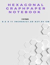 Hexagonal Graph Paper Notebook, 110 pages 8.5 x 11 inches, 21.59 x 27.94 cm