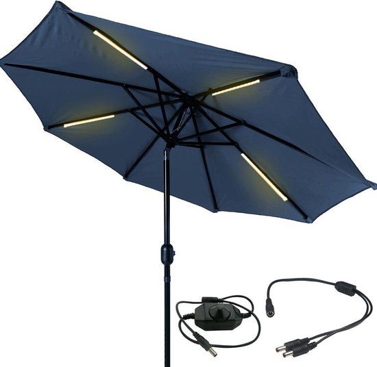 Ensemble de bandes LED d'éclairage parasol sur batterie - 4 bandes LED blanc chaud