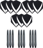 3 sets (9 stuks) Super Sterke – Smokey - Vista-X – darts flights – inclusief 3 sets (9 stuks) - medium - darts shafts