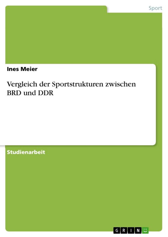 Vergleich der Sportstrukturen zwischen BRD und DDR - cover