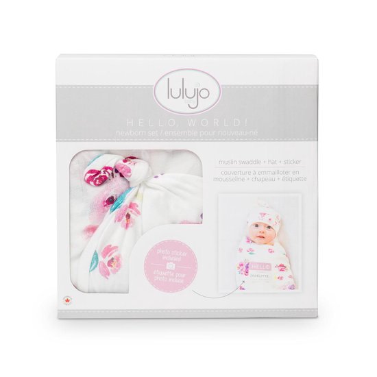 Lulujo Hello World - Swaddle & Mustje - Posies van Lulujo — afbeelding 3