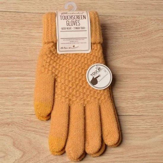 Wol-winterhandschoenen - voor mannen en vrouwen - touchscreens manipuleren Geel