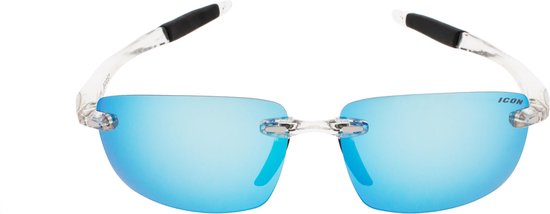 ICON Sport Zonnebril BOOST - Transparant montuur - Blauwe spiegelende glazen - GEPOLARISEERD