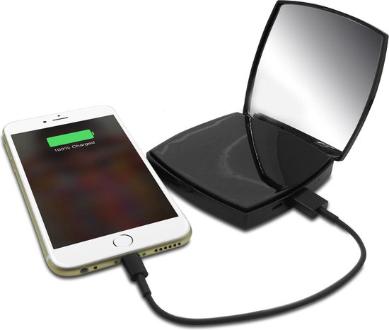 iPhone 7 Plus Powerbank - 10000 mAh - Mirror - Spiegel Design - Zwart -  Externe... | bol.com